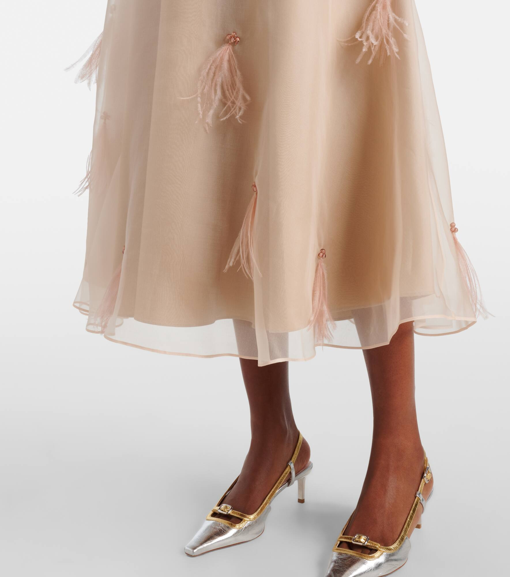 Sheer Volumes silk organza midi skirt - 5