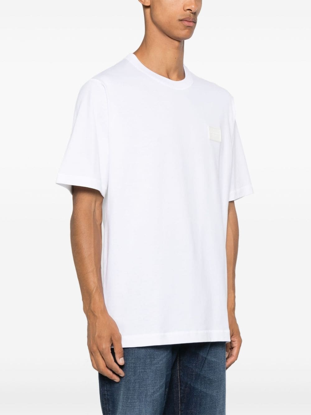 logo-tag cotton T-shirt - 3