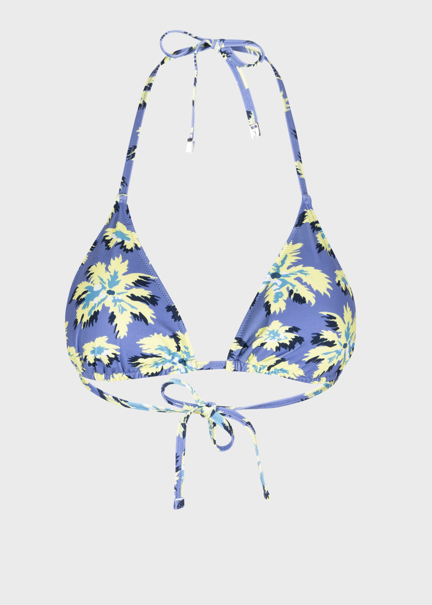 Cornflower Blue 'Palm Burst' Triangle Bikini Top - 1