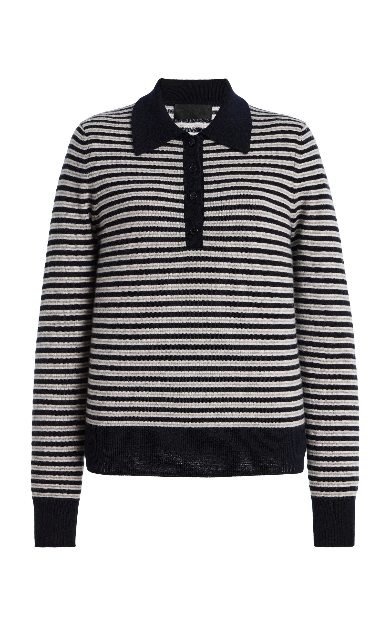 Prescott Striped Cashmere Polo Sweater stripe - 1