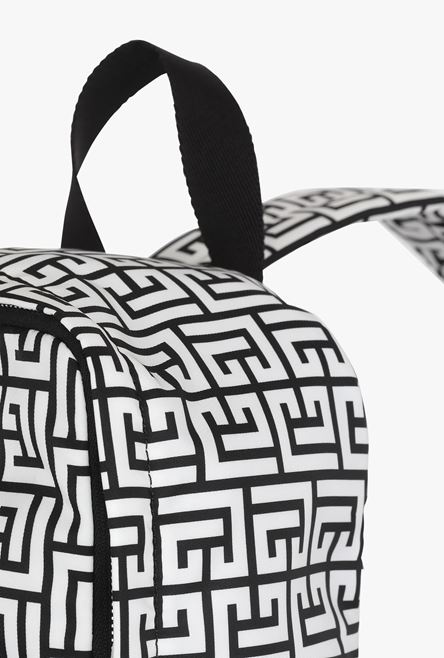 Bicolor white and black nylon City crossbody backpack - 8