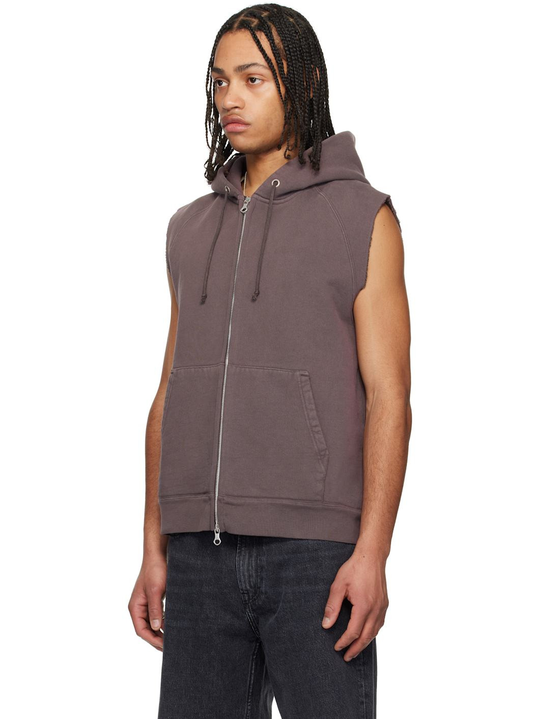 Brown Motor Vest Hoodie - 4