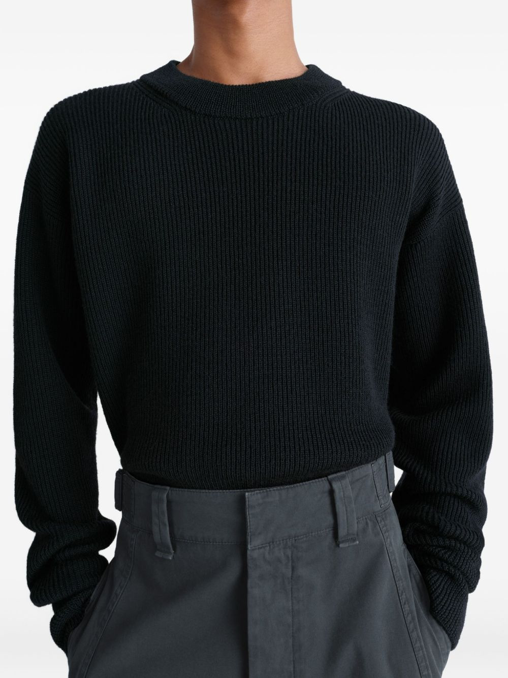 ribbed wool crewneck sweatshirt - 5