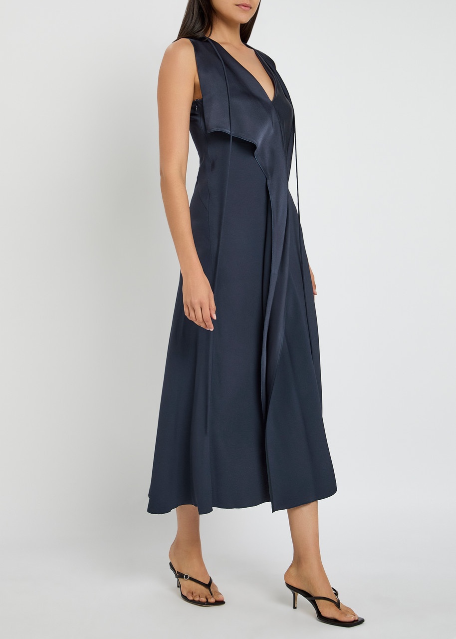 Victoria Beckham Draped Satin-crepe Midi Dress - 4