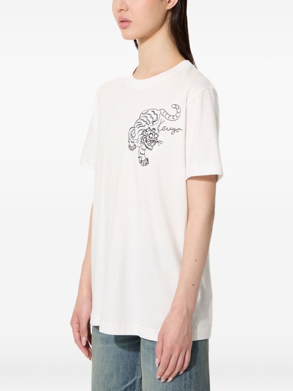 tiger embroidery T-shirt - 3