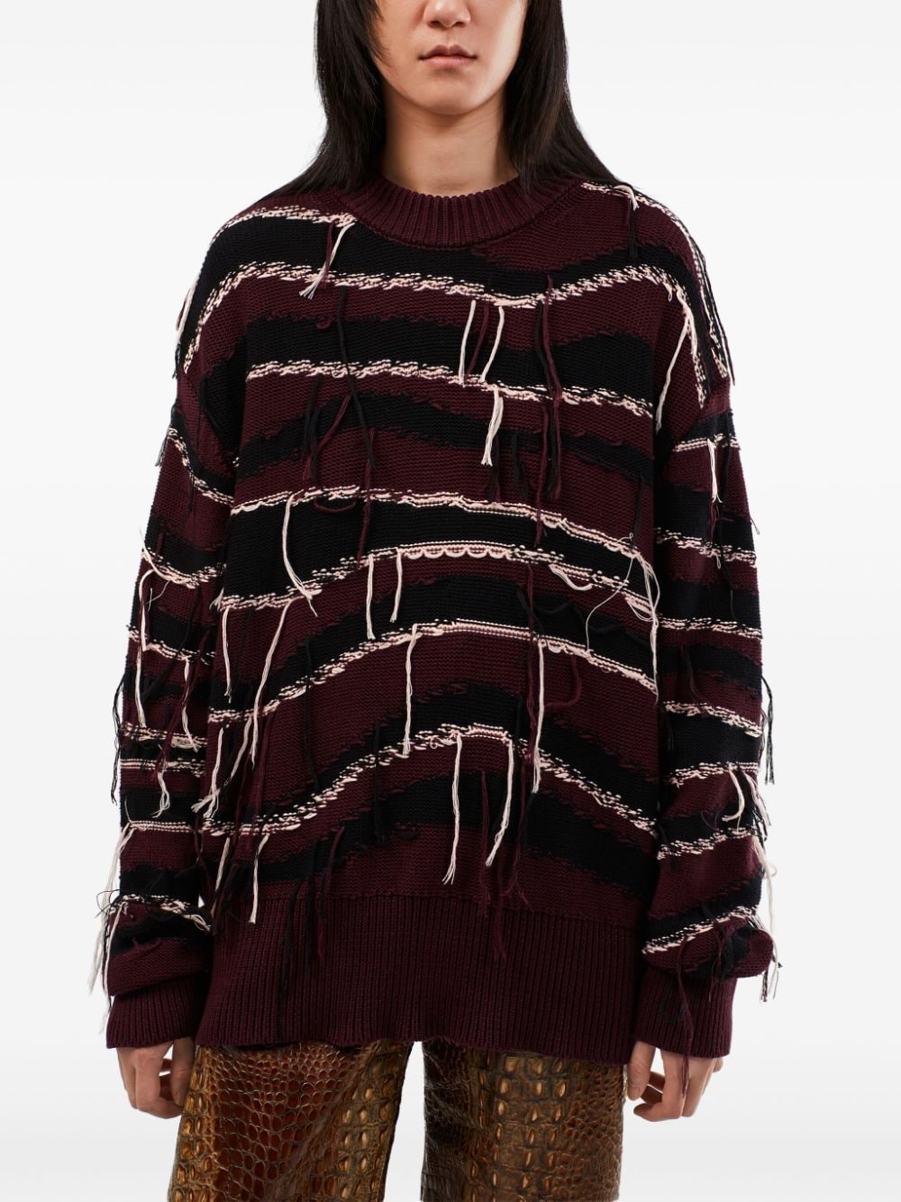 distressed knit sweater - 2