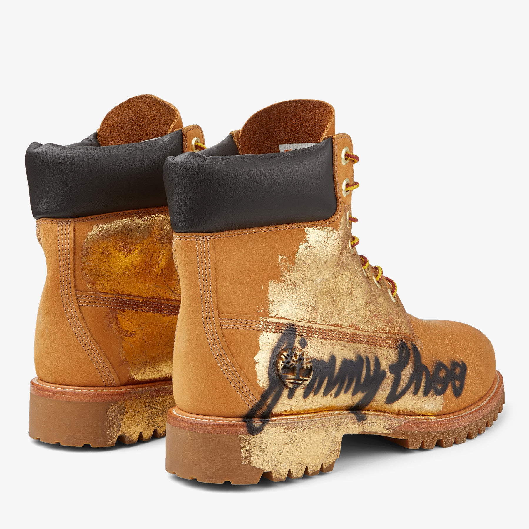 JIMMY CHOO X TIMBERLAND 6 INCH GRAFFITI BOOT
Wheat Timberland Nubuck Ankle Boots with Jimmy Choo Gra - 4