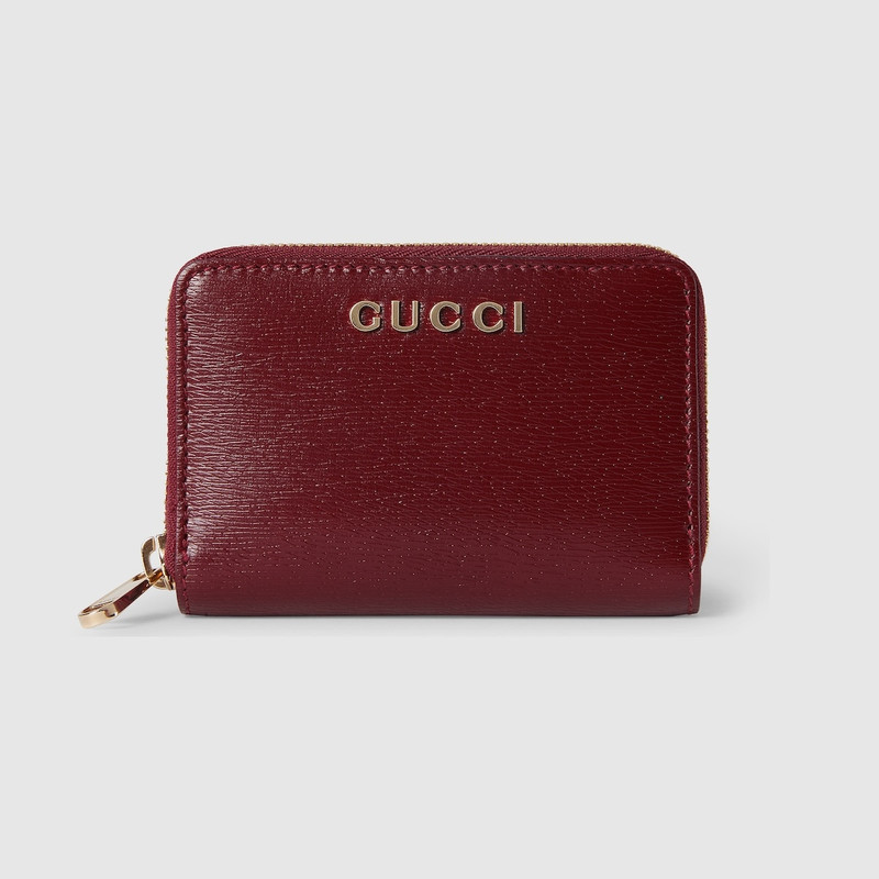 Zip card case with Gucci script 1