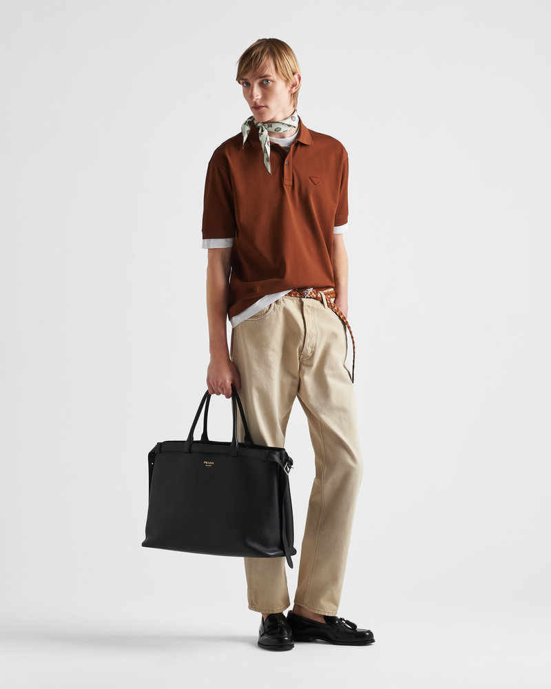 Prada Prada Buckle leather handbag with double belt outlook