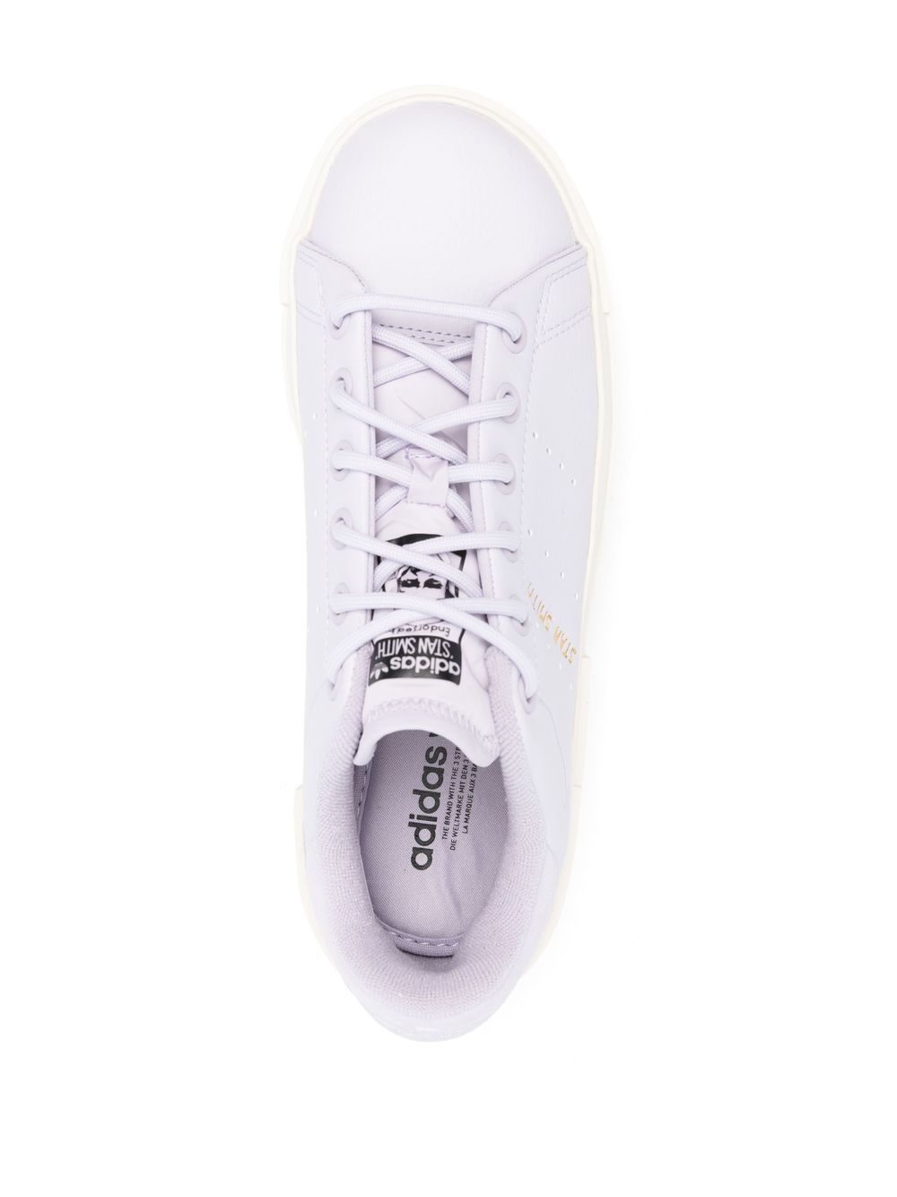 logo stamp low-top leather trainers - 4