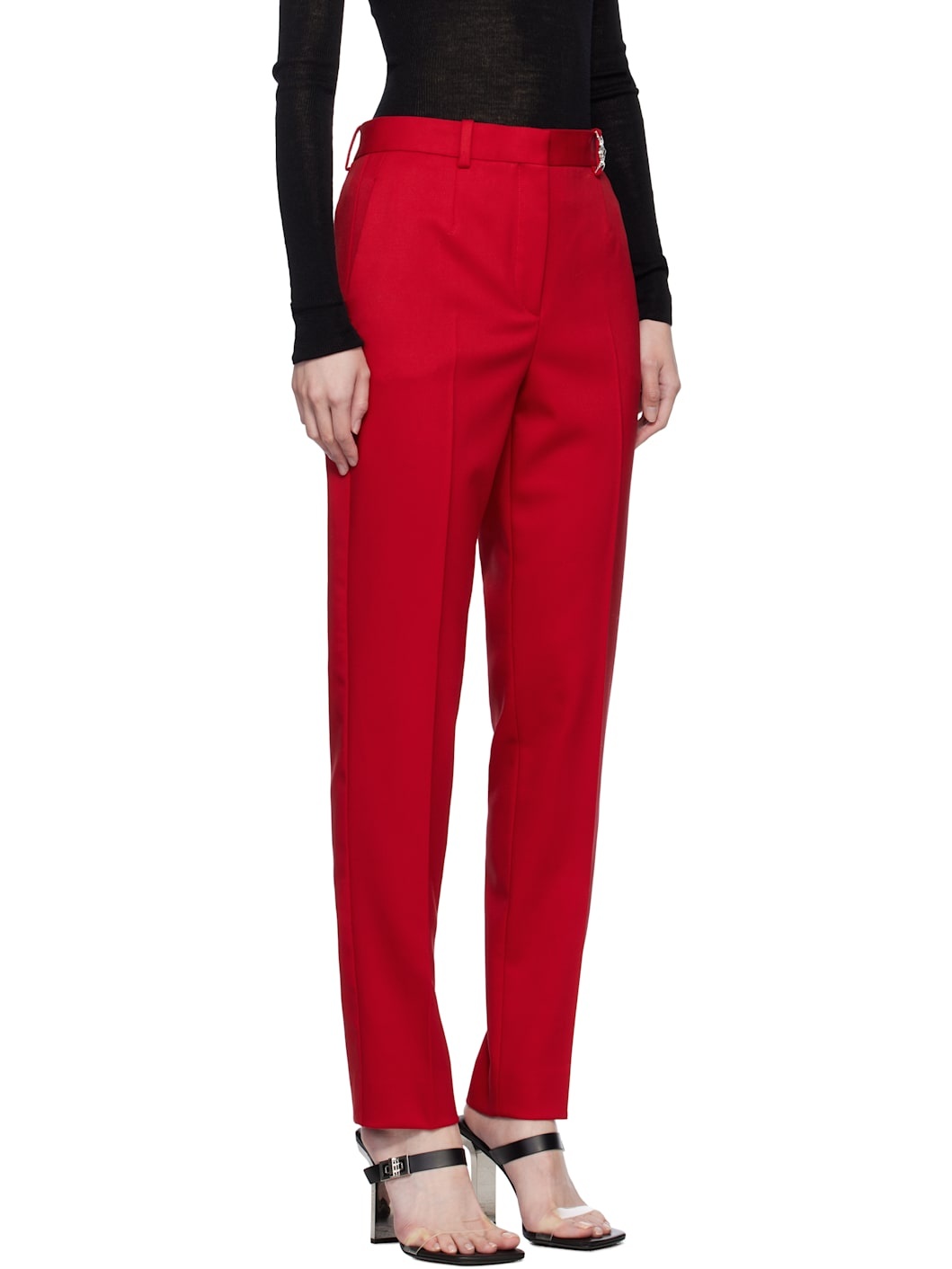 Red Responsible Stretch Wool Trousers - 2