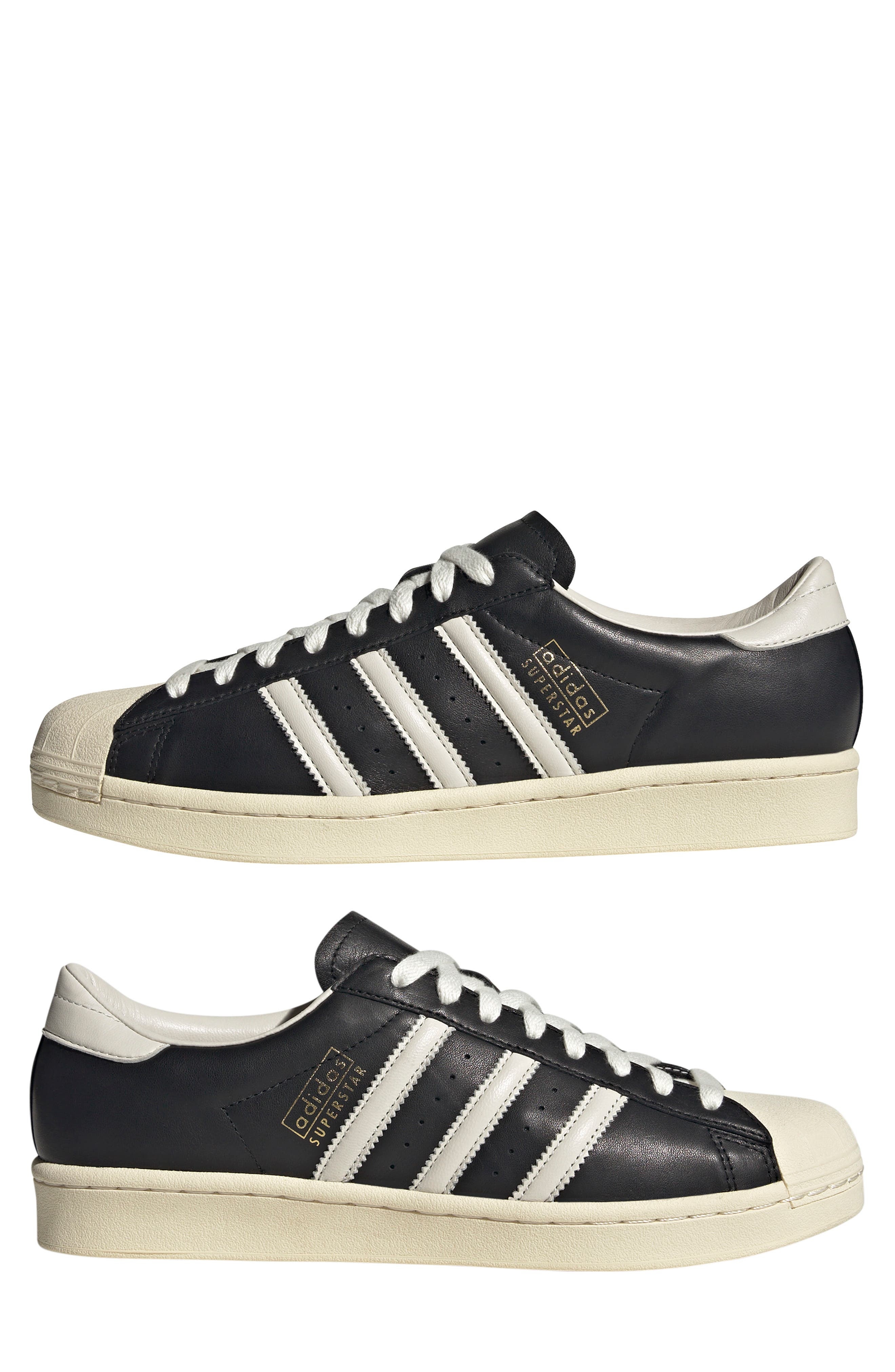adidas Gender Inclusive Superstar Vintage Sneaker in Black/White/Cream White at Nordstrom - 7