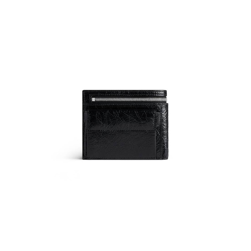 BALENCIAGA Men's Superbusy Square Folded Wallet  in Black outlook