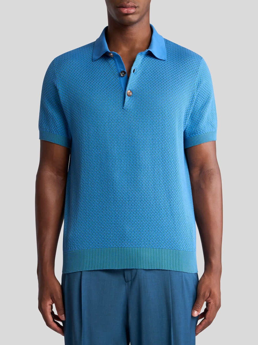 KNIT POLO SHIRT WITH MICRO-DESIGN - 2