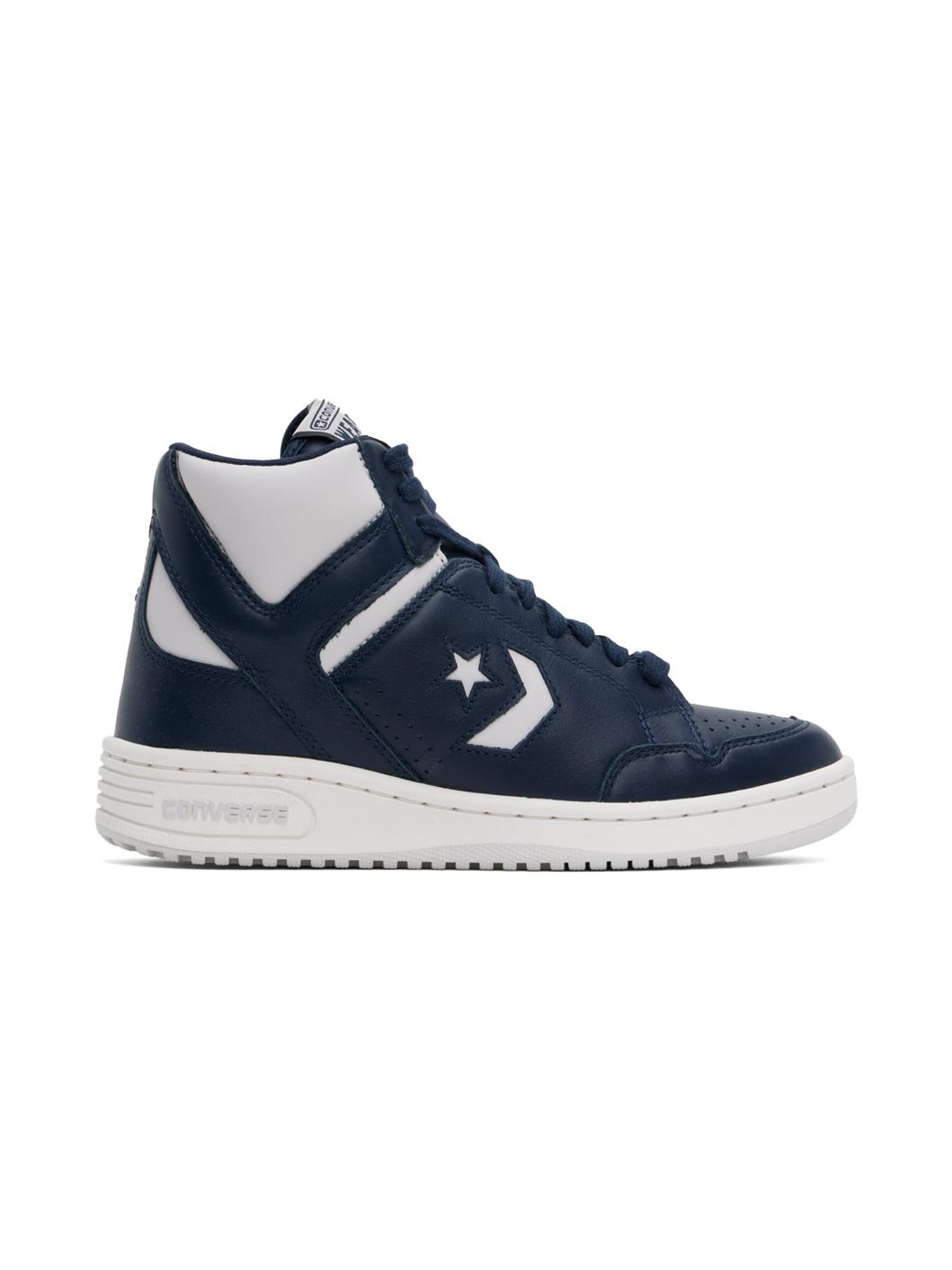 Navy & Gray Weapon Mid Top Sneakers - 1