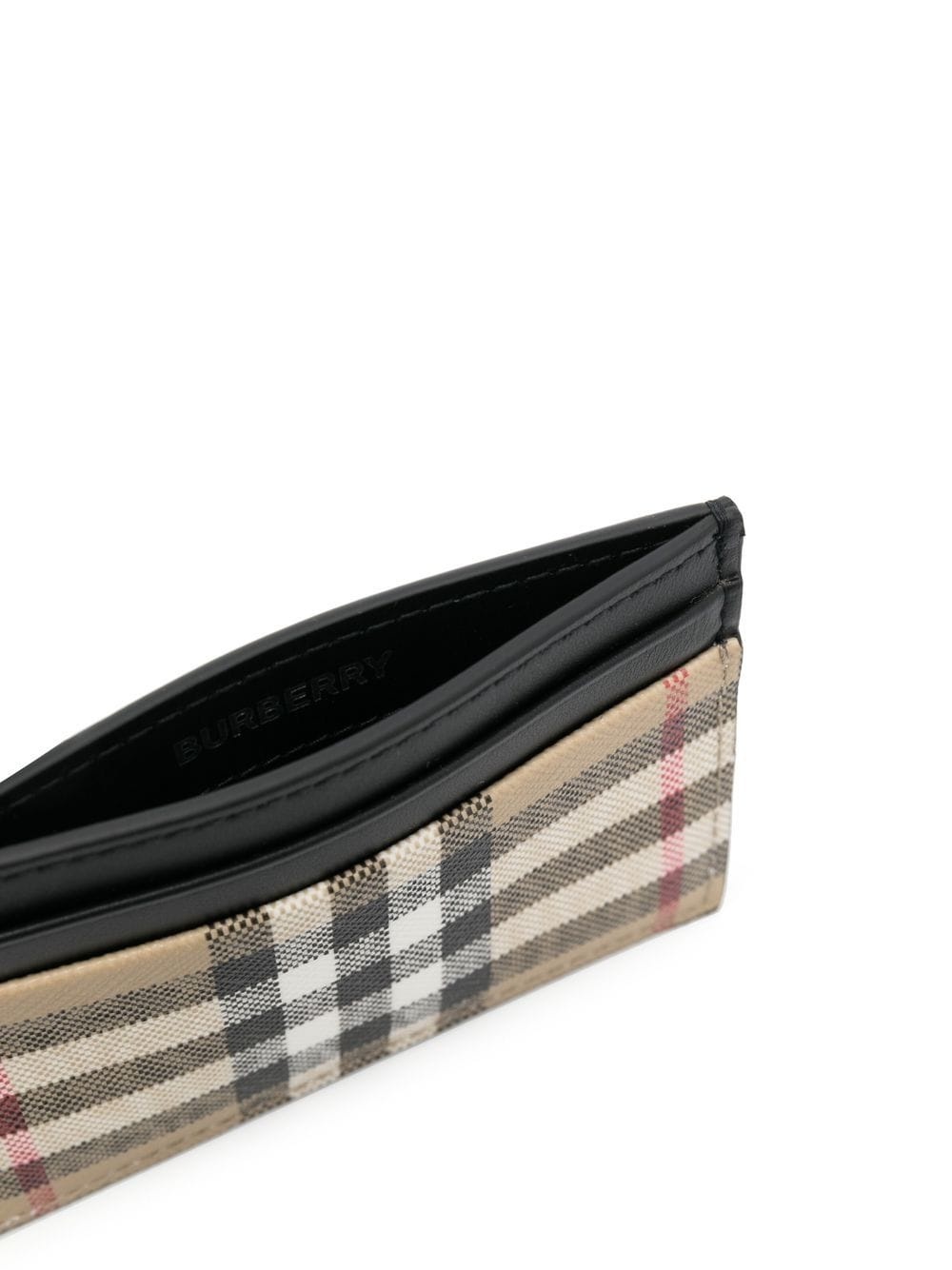 leather check-pattern cardholder - 3