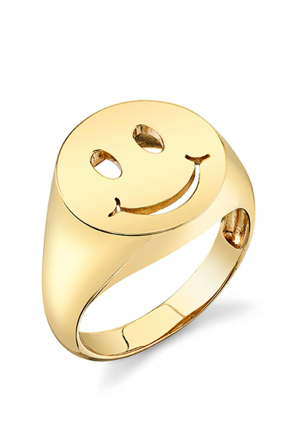Pure Happy Face Signet Ring - 1