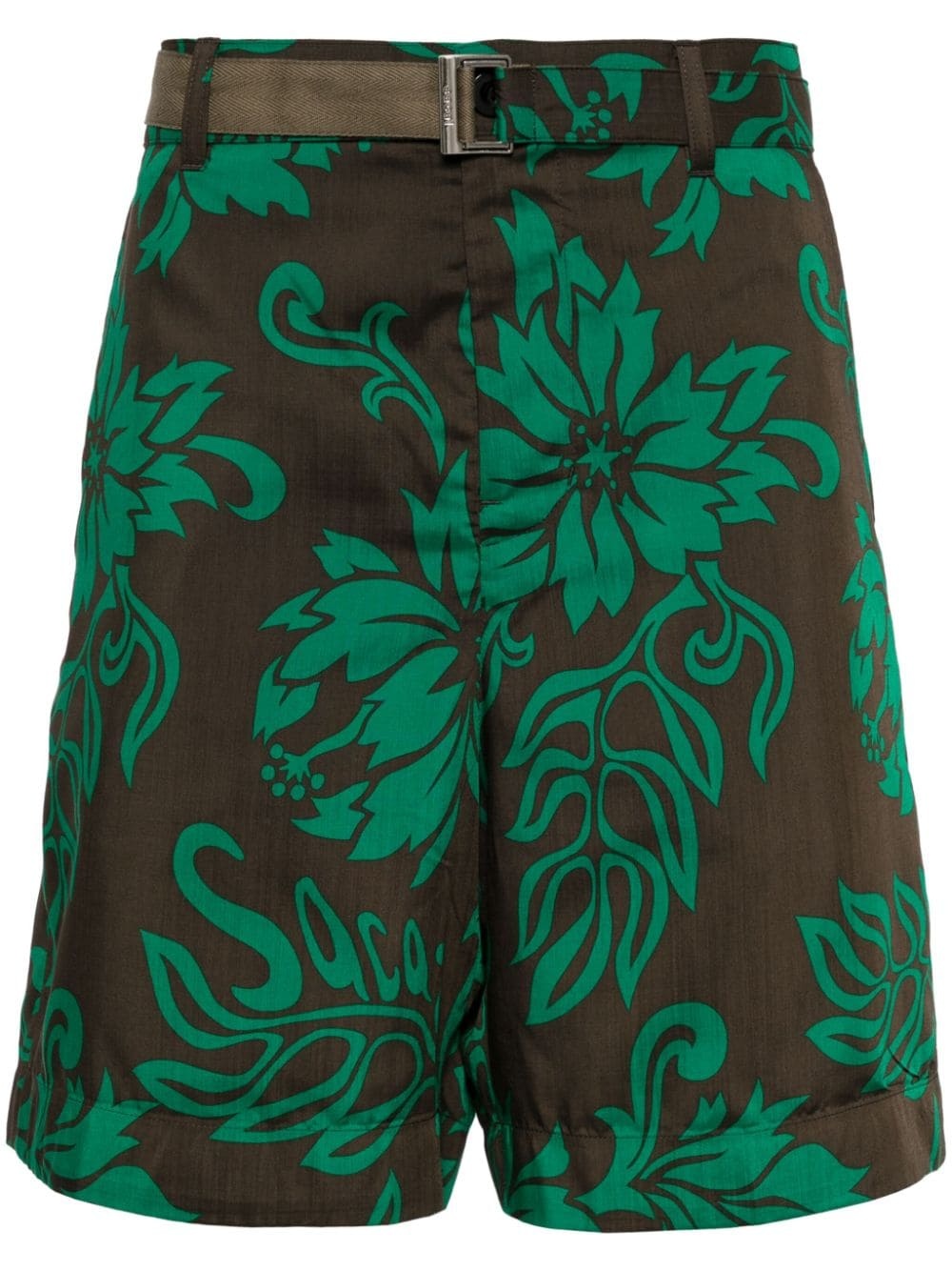 floral-print cotton shorts - 1