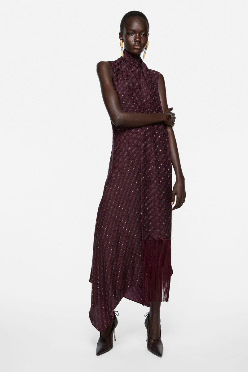 Acne Studios Silk tunic dress - Burgundy outlook