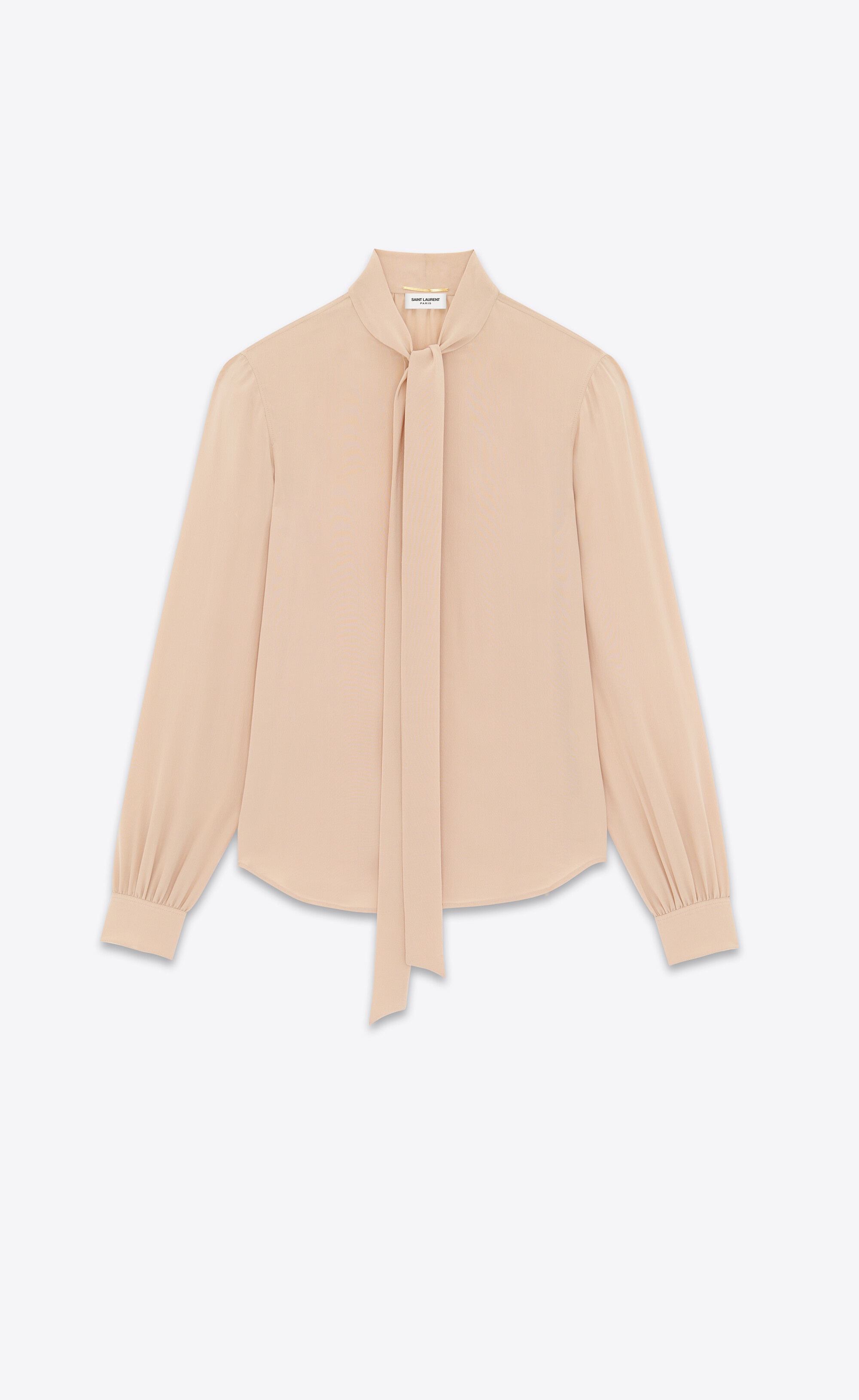 lavallière-neck shirt in crepe de chine - 3