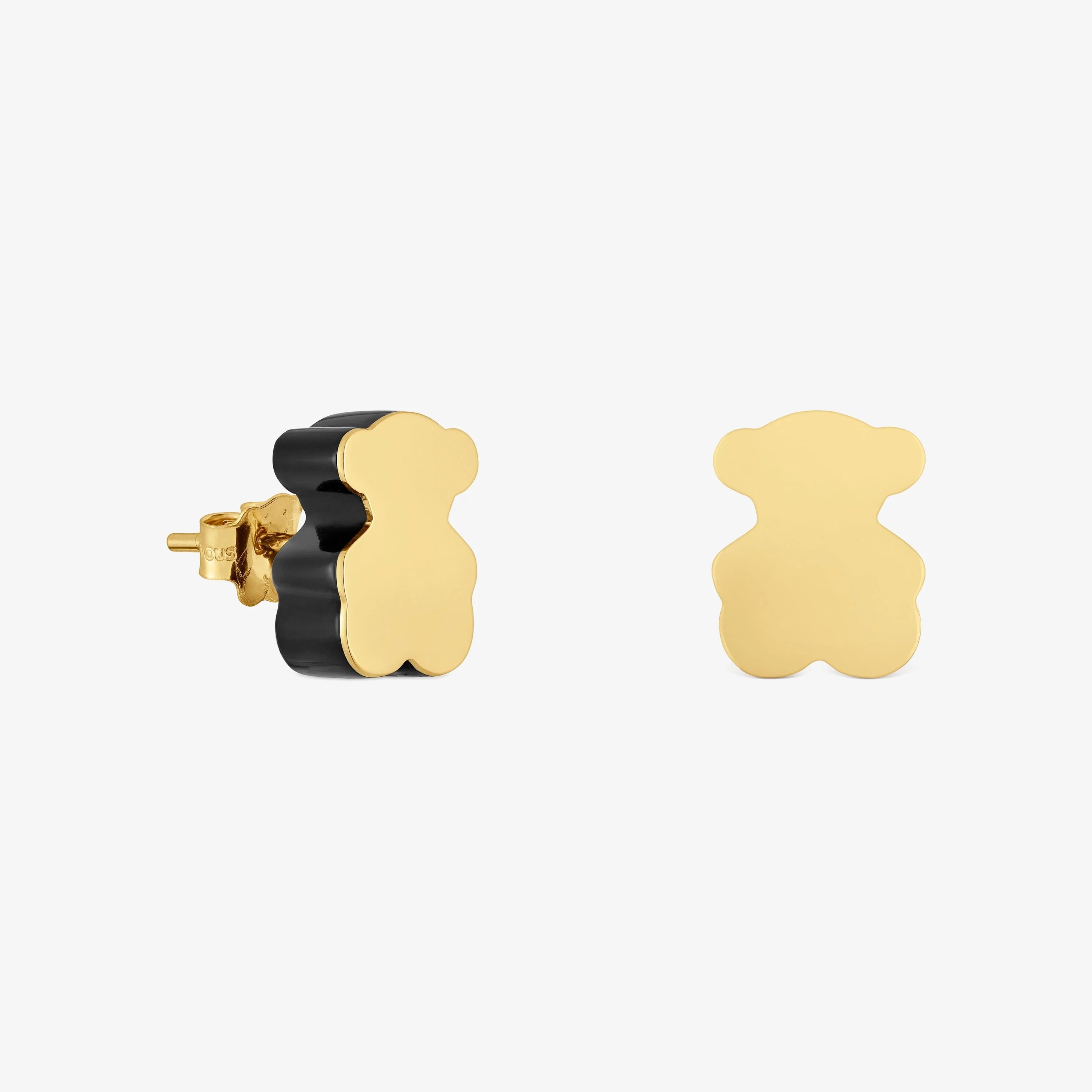 18K solid gold bear Earrings with onyx TOUS 1950 - 1
