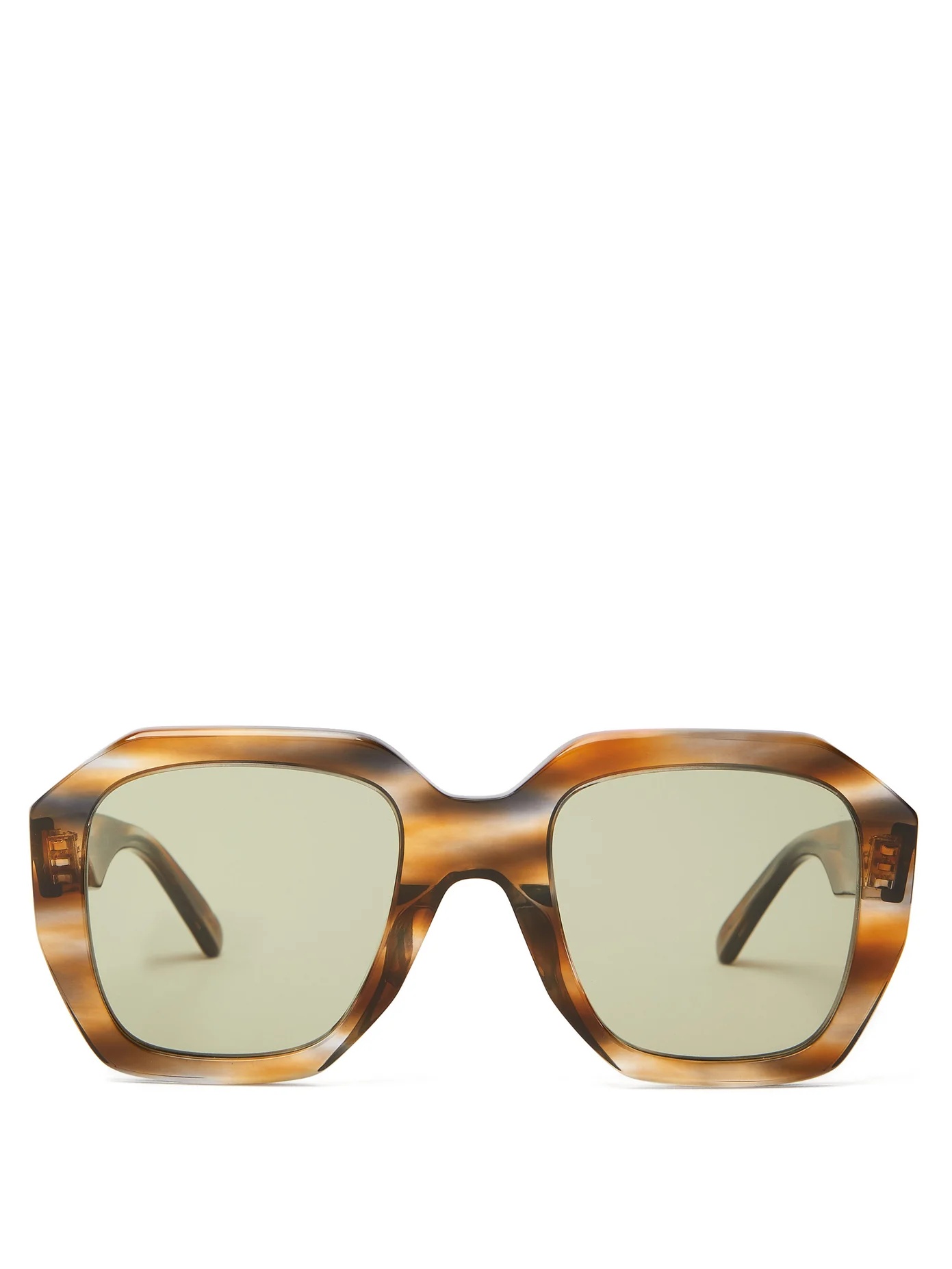 Square tortoiseshell-effect acetate sunglasses - 1