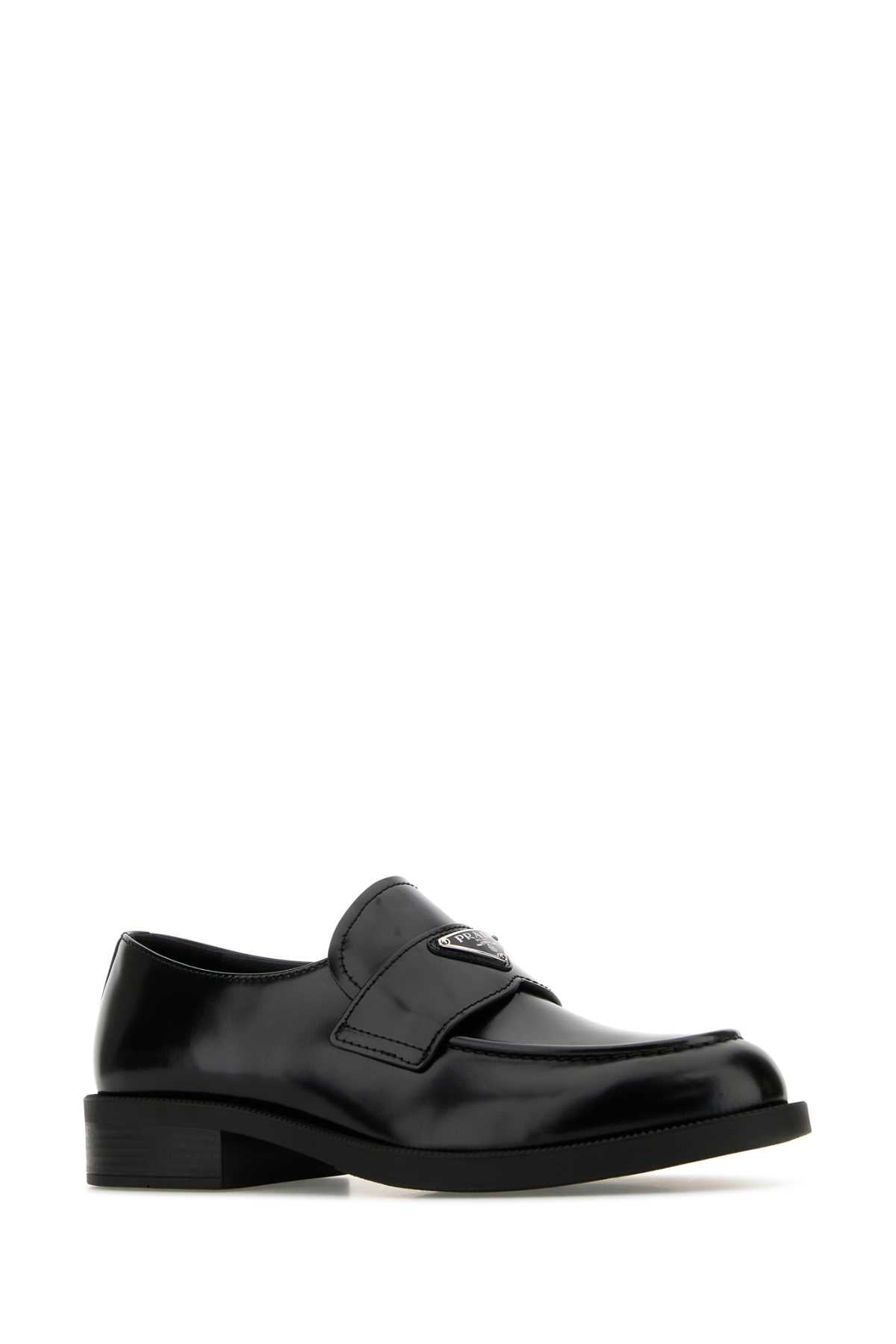 Prada Men Black Leather Loafers - 2