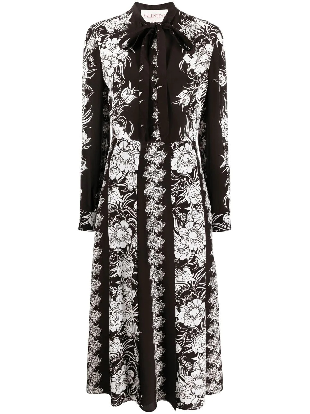 floral-print silk maxi dress - 1