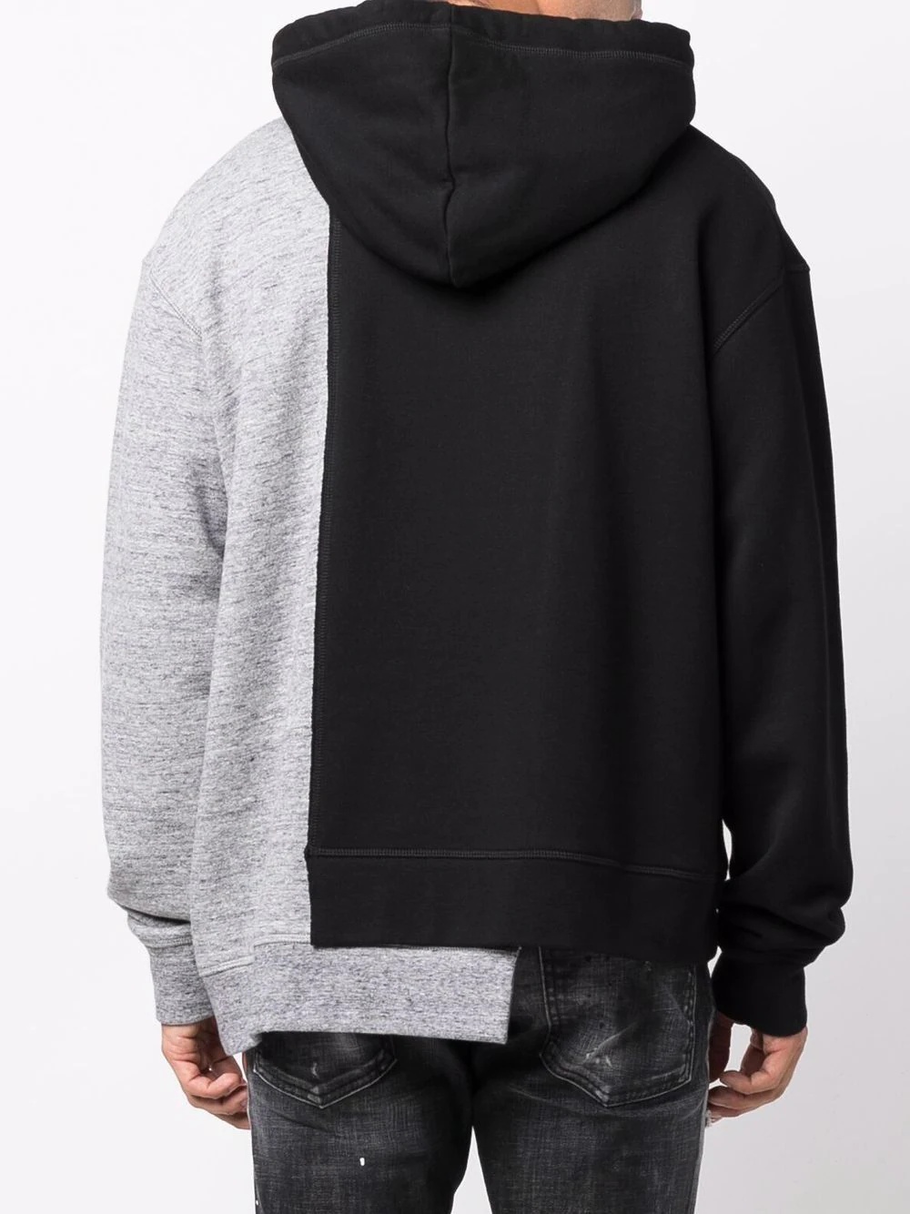 logo-print panelled hoodie - 4