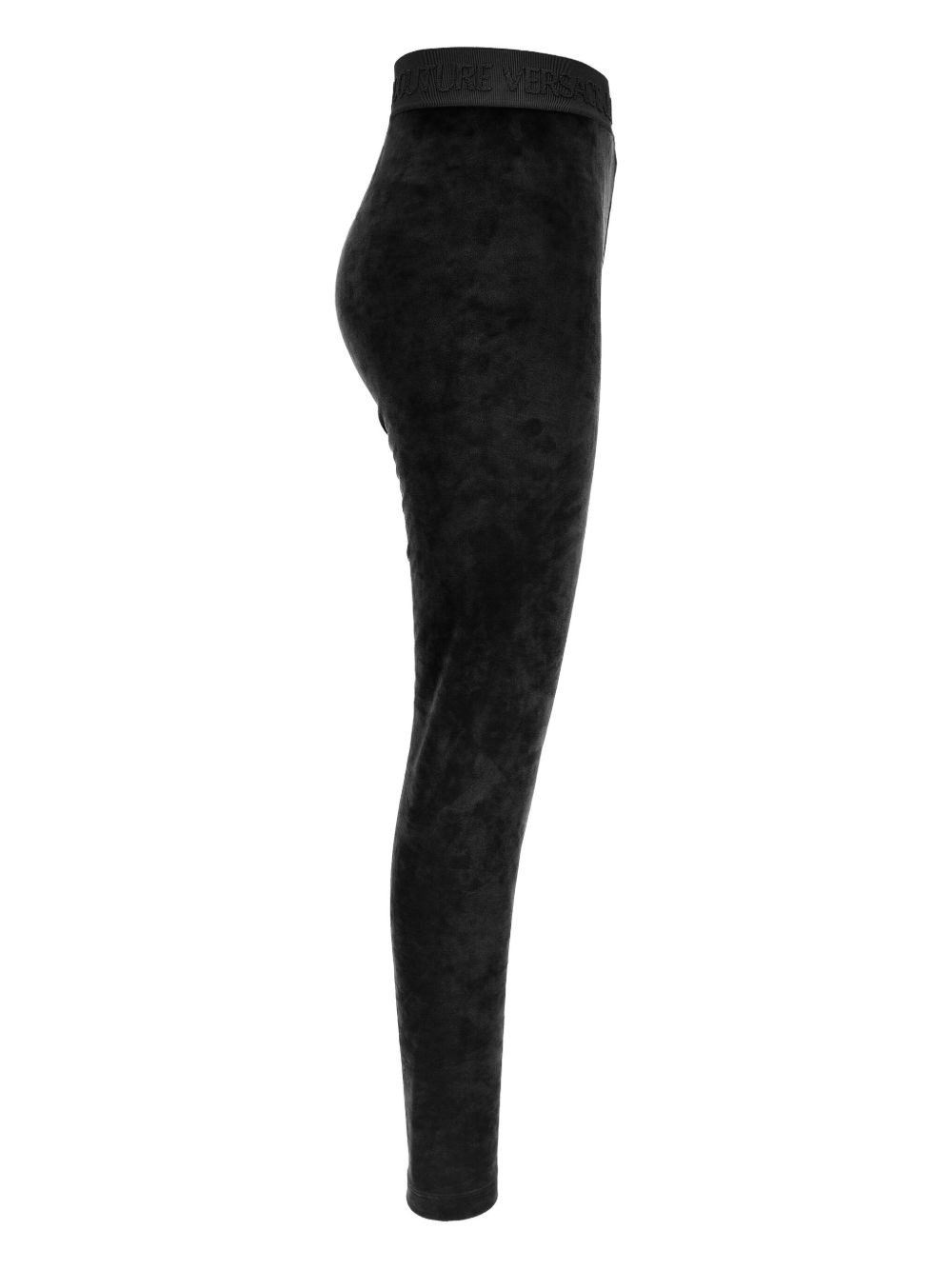 logo-band velour trousers - 2