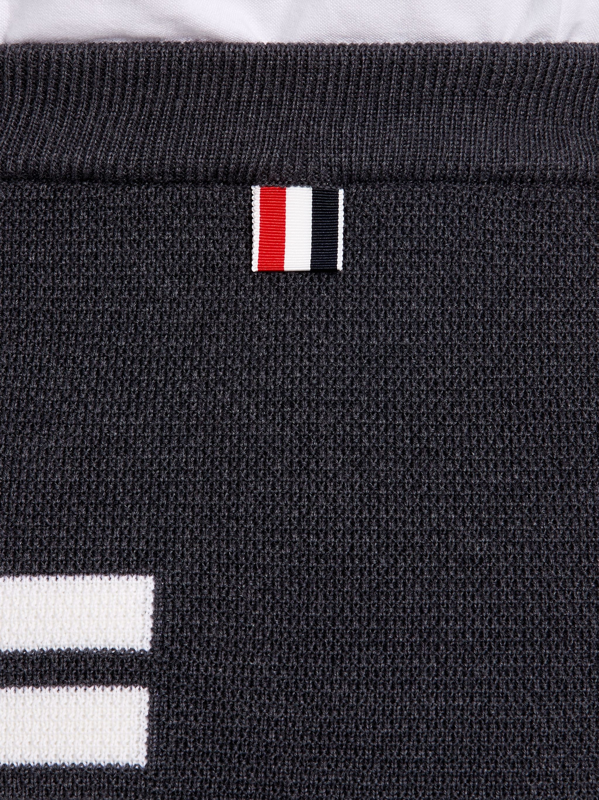 Thom Browne Dark Grey Fine Merino Wool Links Stitch 4-Bar