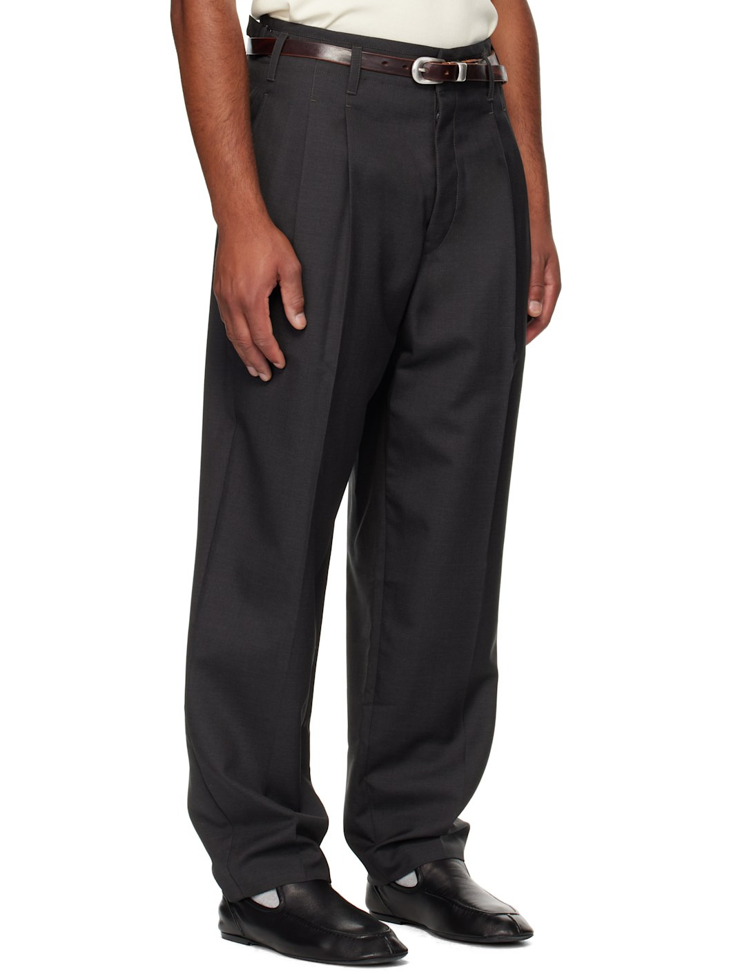 Gray Pleated Trousers - 2