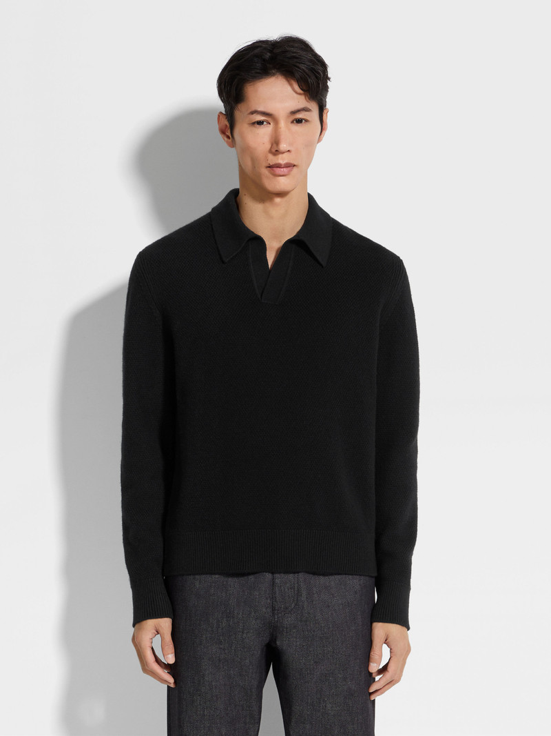 BLACK OASI CASHMERE POLO SHIRT 4