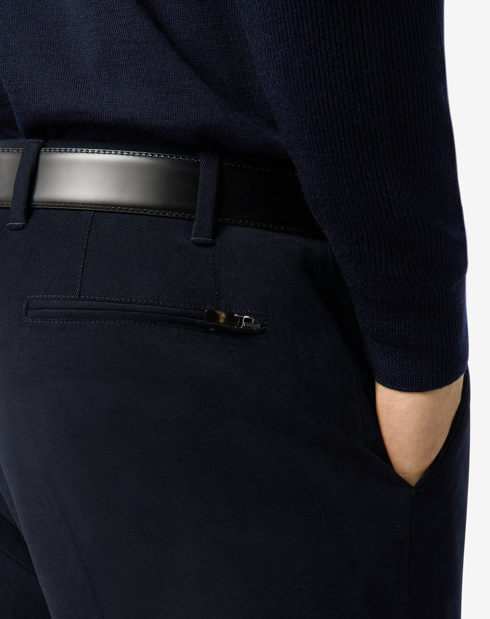 Blue stretch cotton cover trousers - 5
