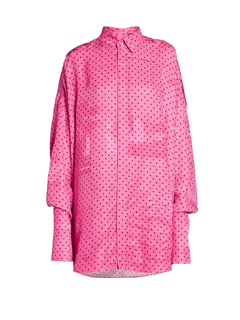 Fluid Scarf Dotted Tuxedo Shirt 1