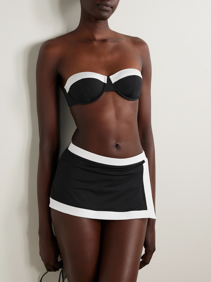 STAUD Nell layered two-tone bikini briefs Black outlook