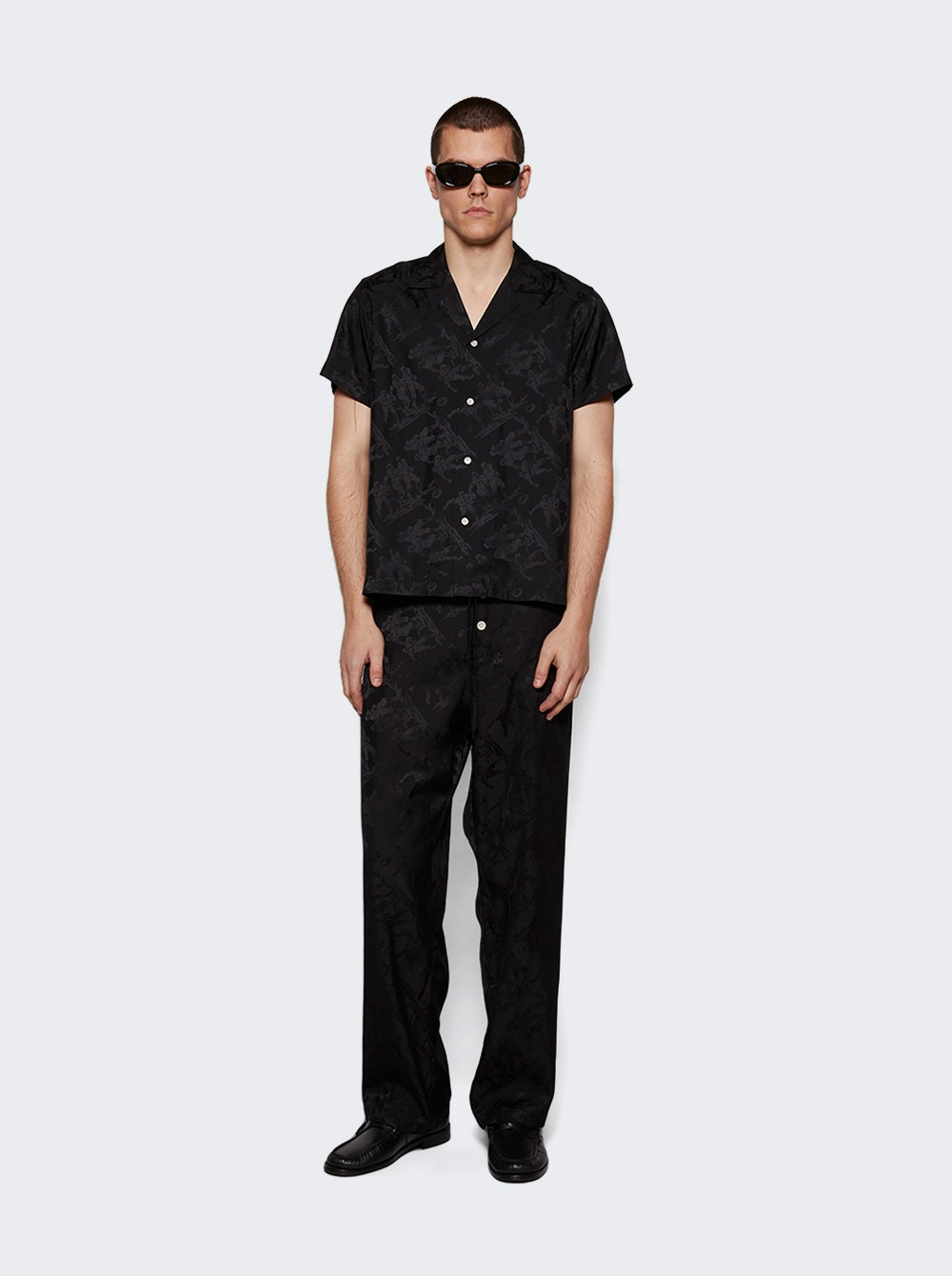 Football Jacquard Pajama Pants Black - 2