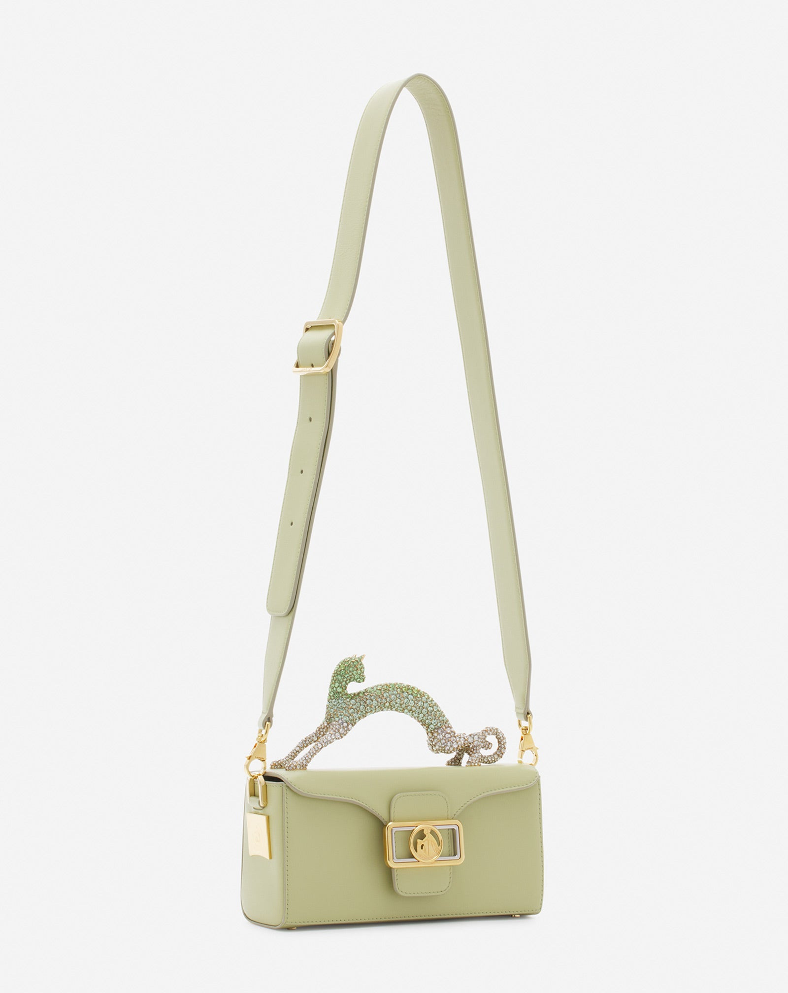 NANO PENCIL CAT BAG IN LEATHER AND RHINESTONES - 3