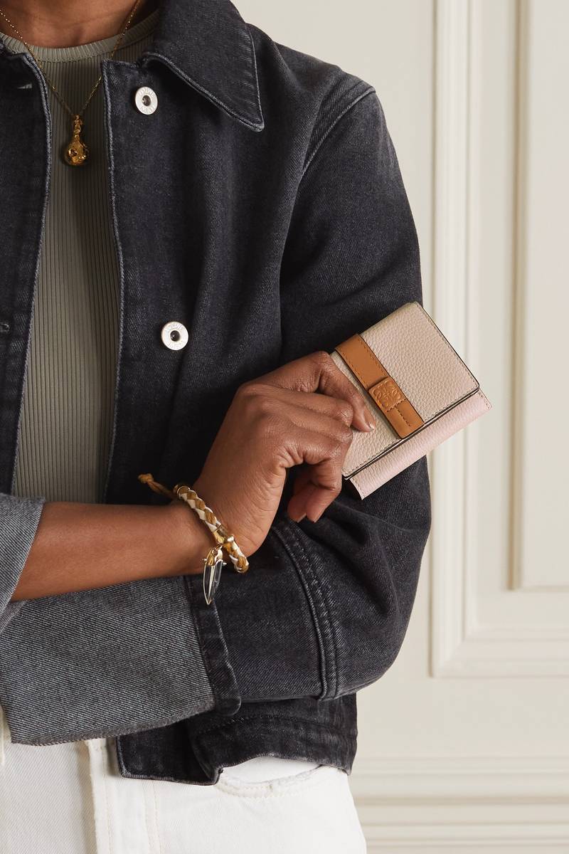 Loewe Two-tone textured-leather wallet outlook