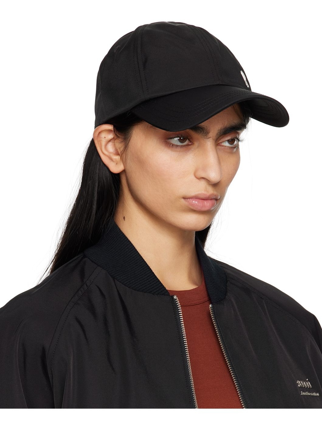 Black Twill Ami de Coeur Stud Cap - 2