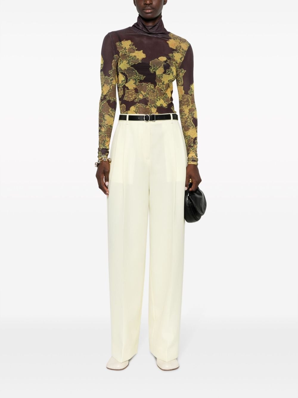 high-waisted flared trousers - 2