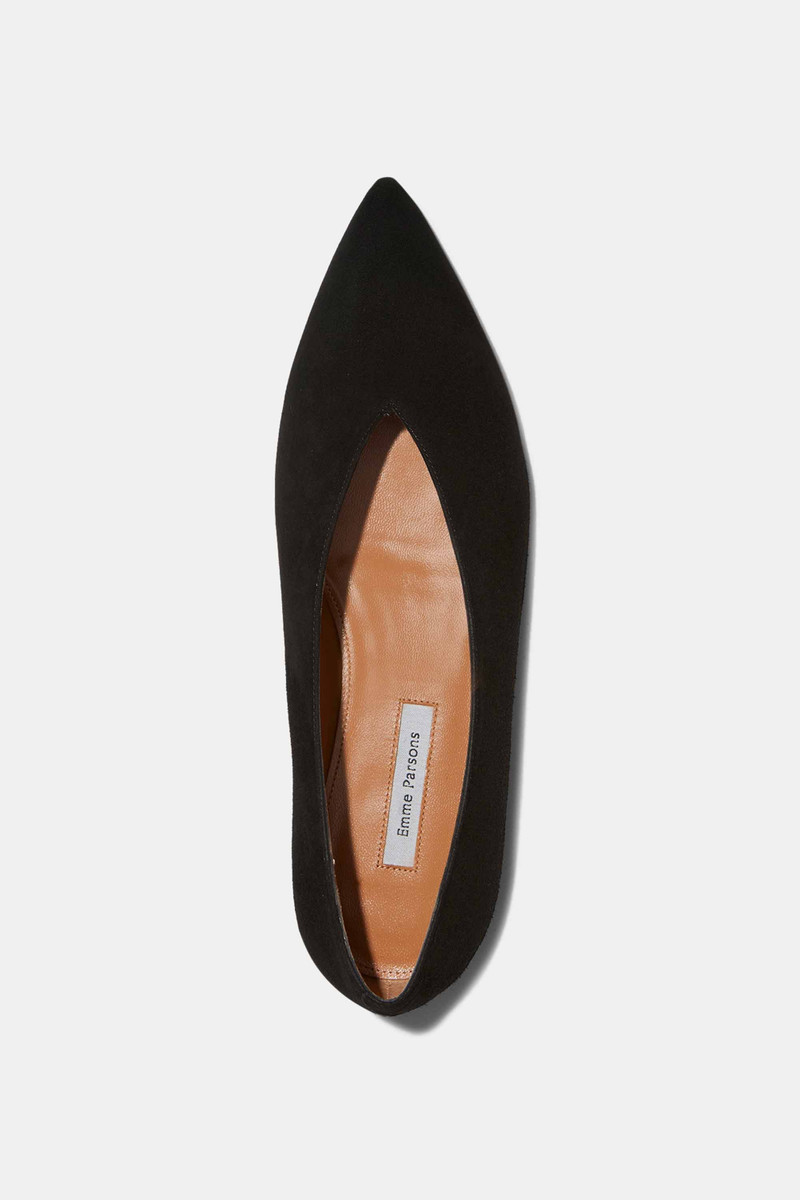 POINTY V-FLAT IN BLACK SUEDE 3