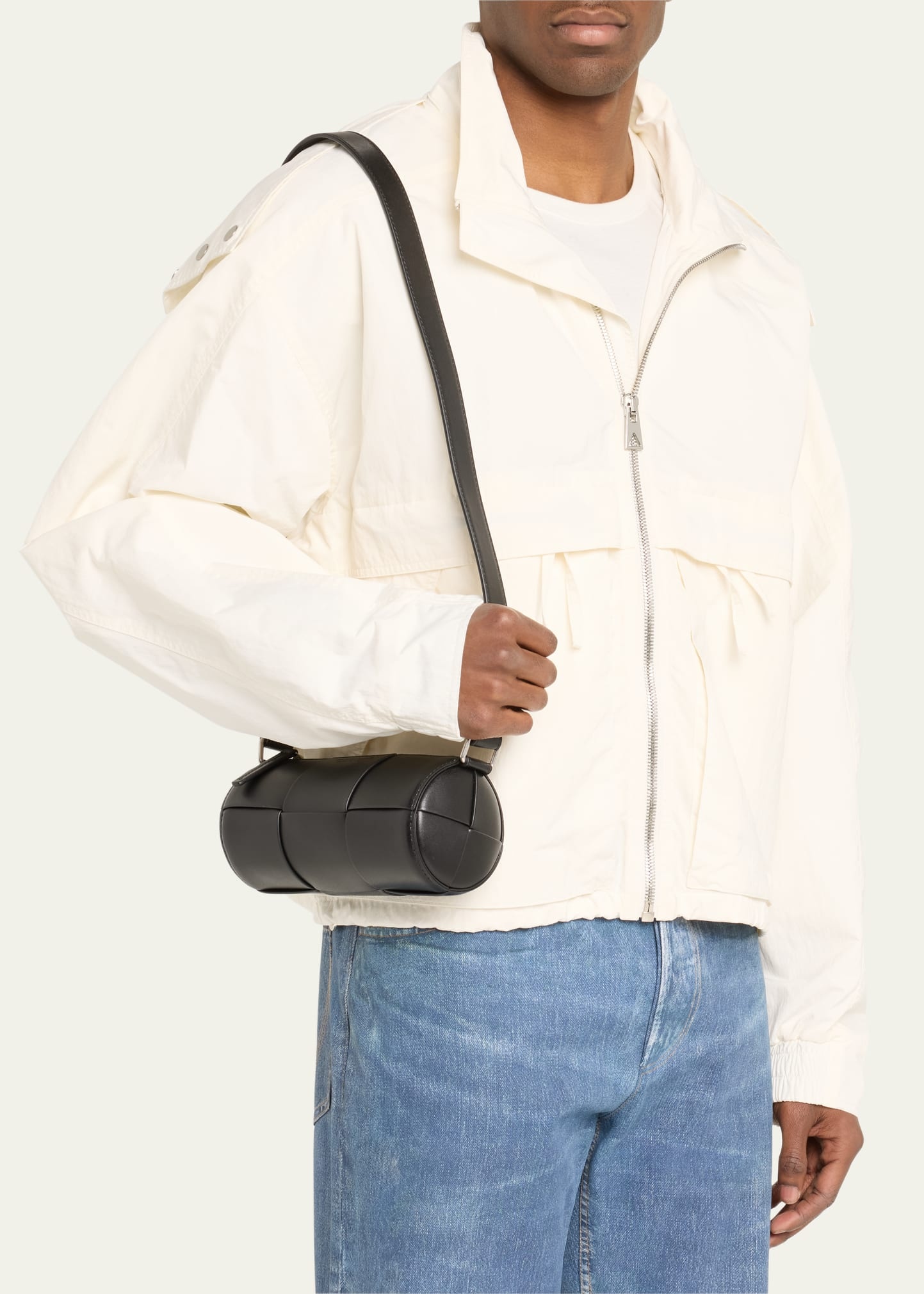 Men's Canette Intreccio Leather Crossbody Bag - 2