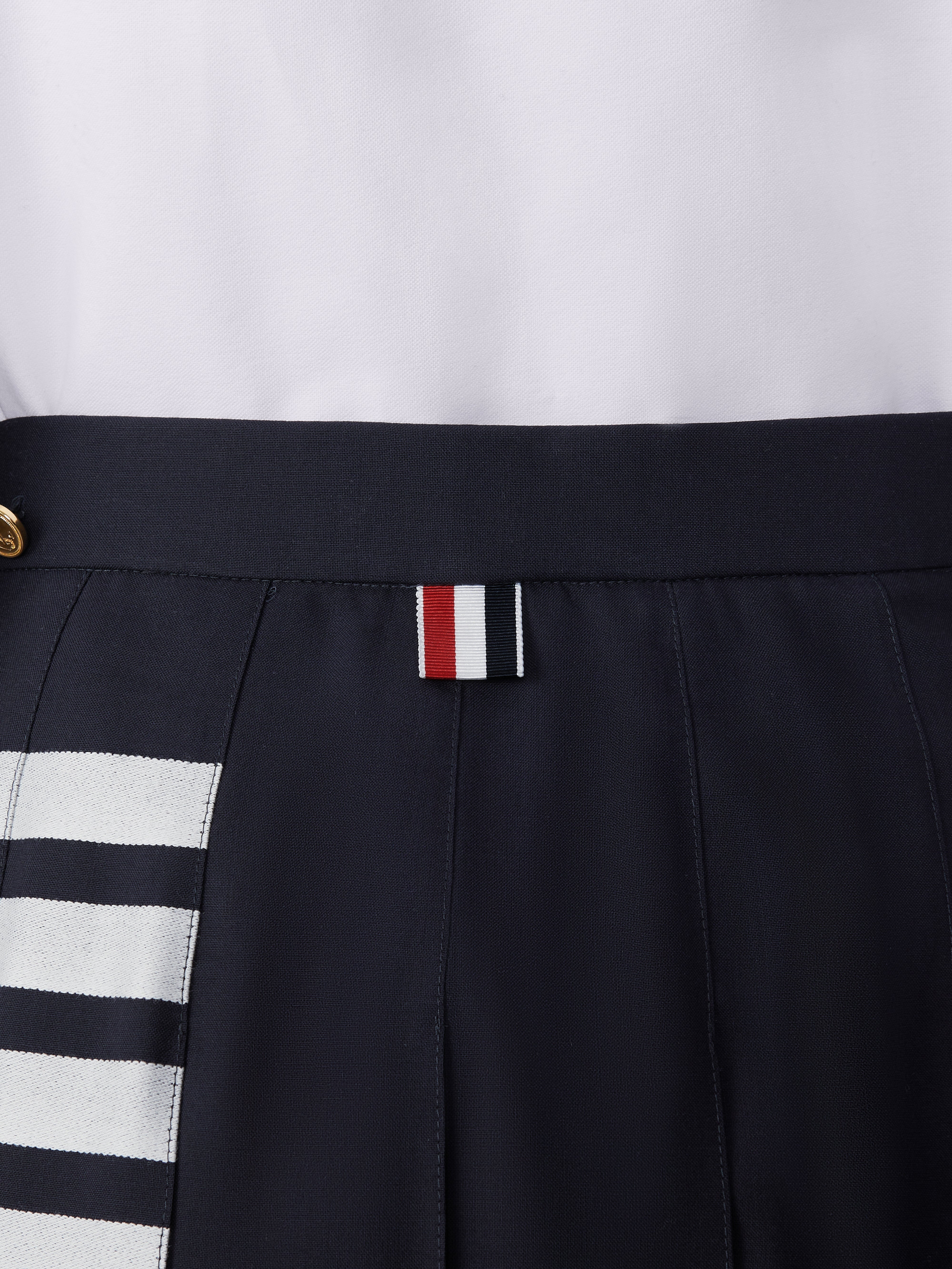 PLAIN WEAVE 4-BAR MIDI PLEATED SKIRT - 7