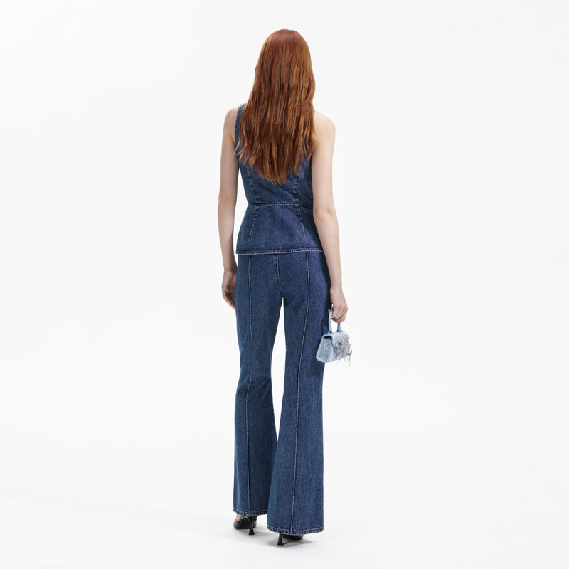self-portrait Blue Denim Jumpsuit outlook