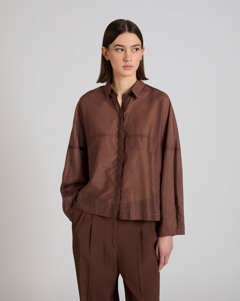SLOWEAR Wide fit shirt in silk and cotton muslin outlook