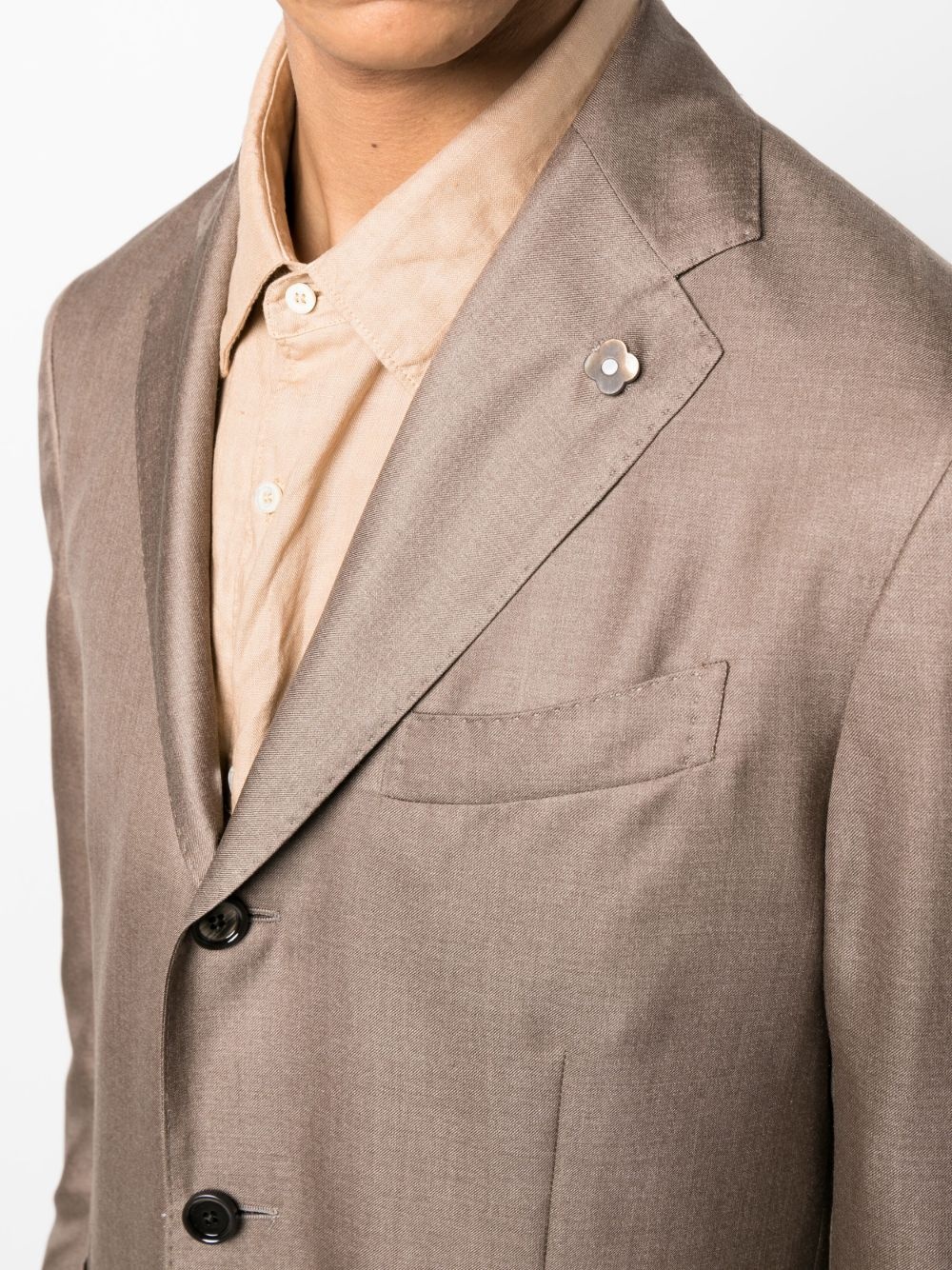 Americana brooch-detail blazer - 5
