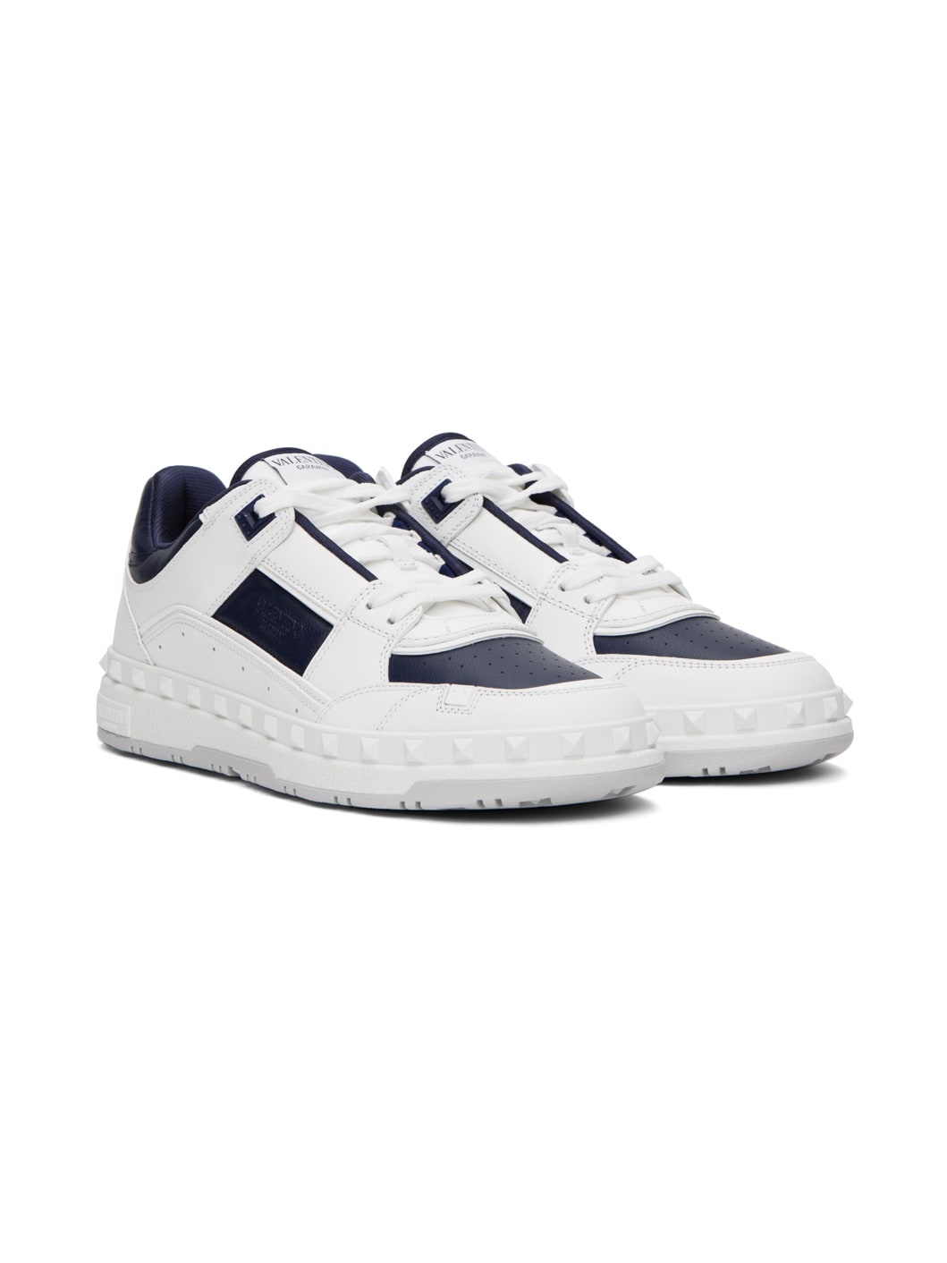 White & Navy Freedots Sneakers - 4