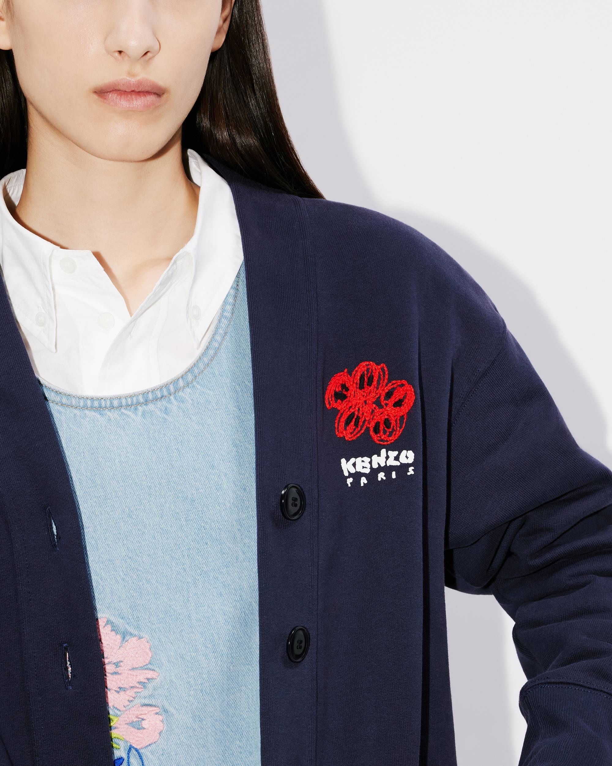 'KENZO Drawn Varsity' embroidered cardigan - 6