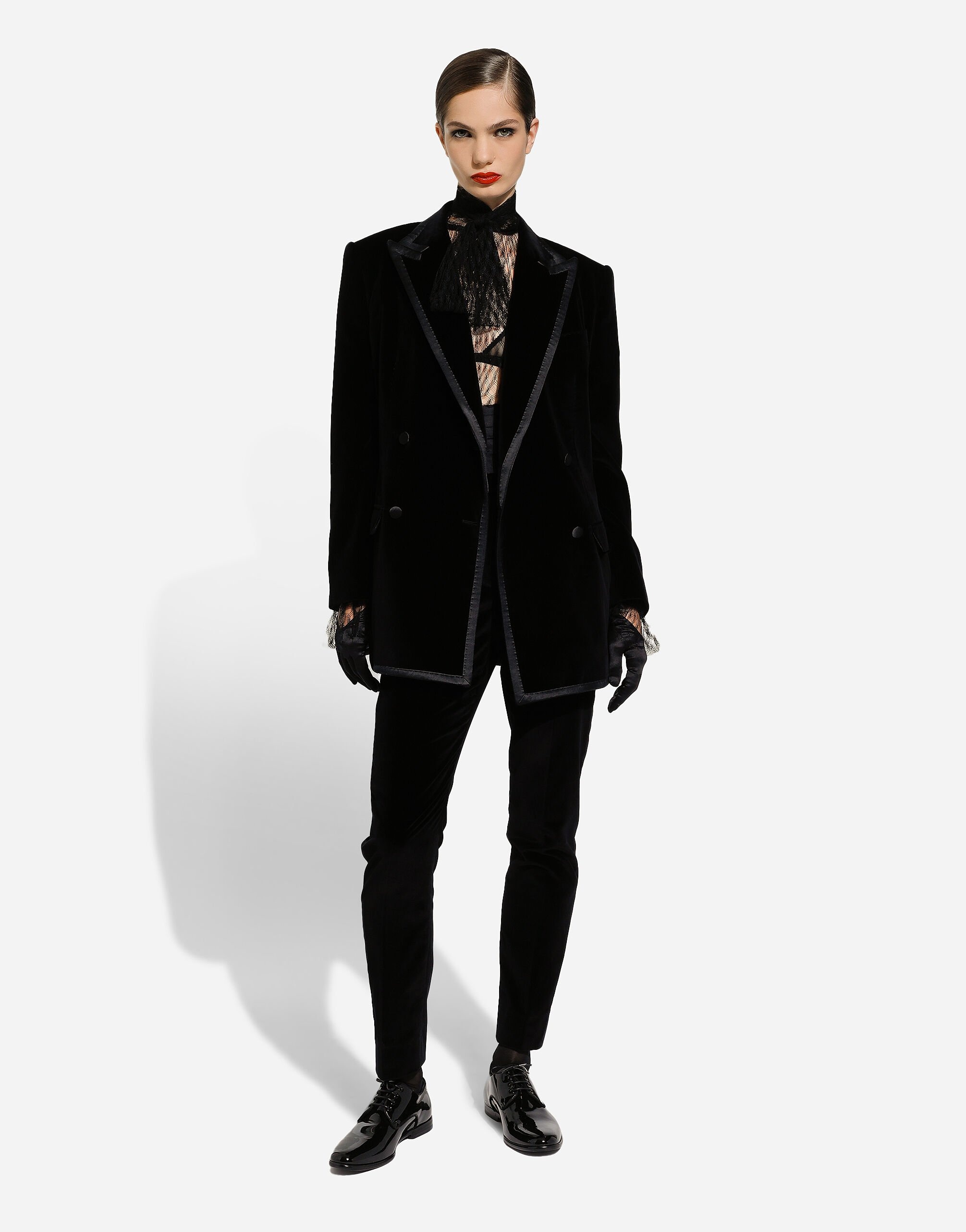 Tailored velvet tuxedo pants - 3